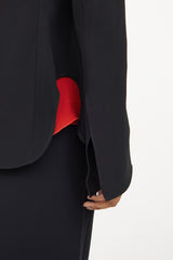 Chloé Black Silk Blend Open Blazer
