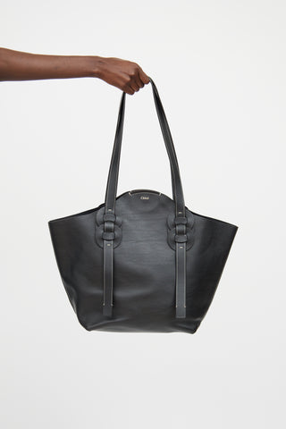 Chloé Black & White Leather Darryl Tote