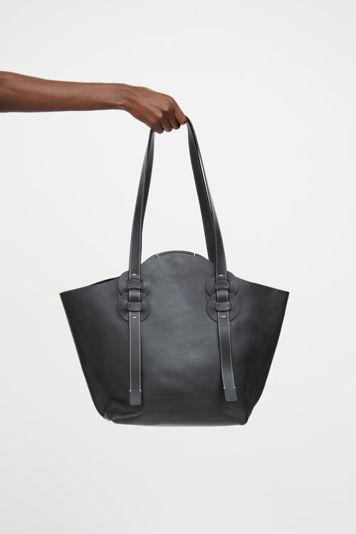 Chloé Black & White Leather Darryl Tote