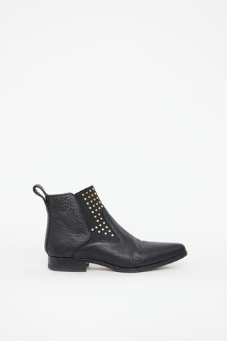 Chloé Black Pebbled Studded Boot
