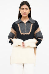 Chloé Panelled Half Zip Sweater