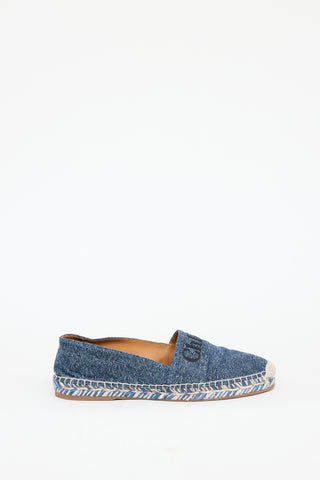 Chloé Blue Denim Piia Espadrille Flat