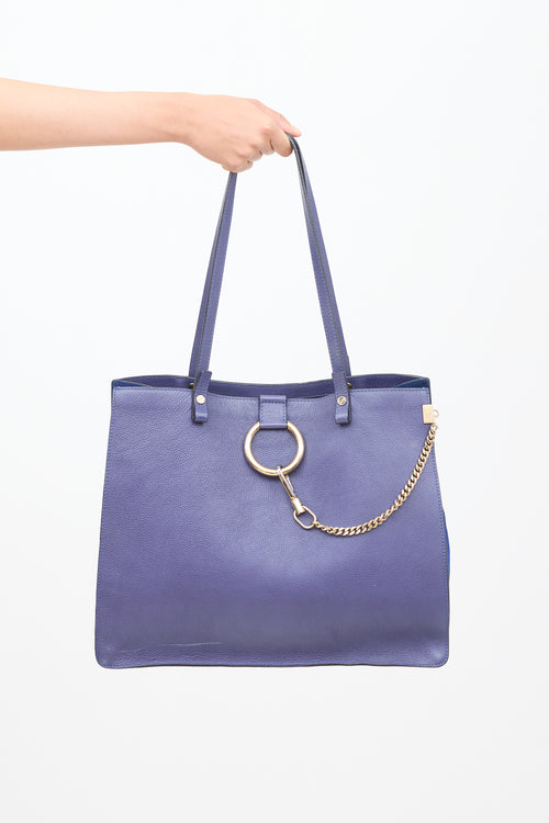 Chloé Navy Faye Tote Bag