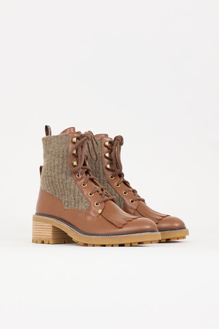 Chloé Leather & Wool Franne Boot