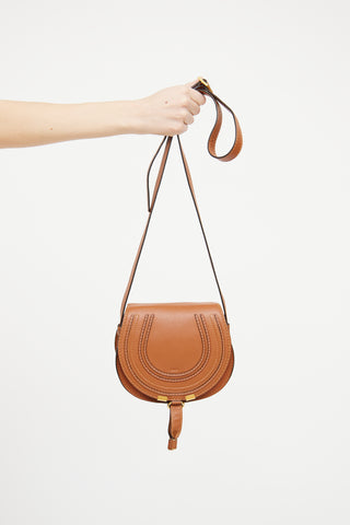 Chloé Brown Mini Marcie Saddle Bag