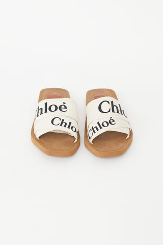 Chloé Beige & Brown Woody Flat Slide