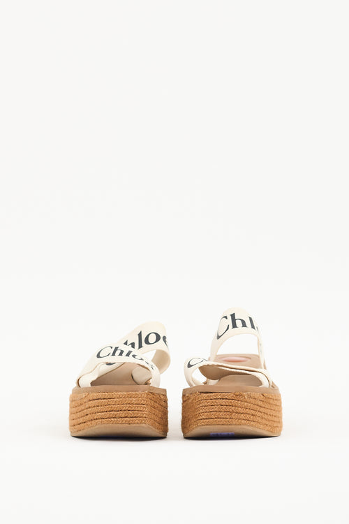 Chloé Brown & Cream Woody Espadrille Sandal