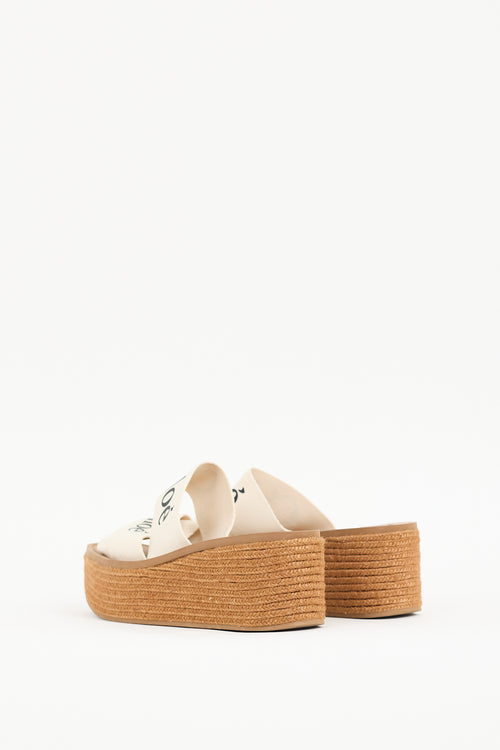 Chloé Brown & Cream Woody Espadrille Sandal