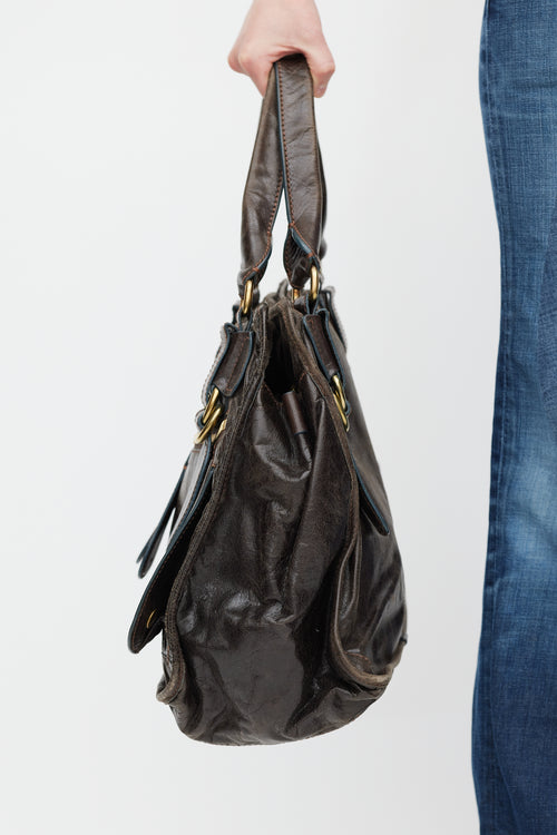 Chloé Brown & Gold Leather Bay Bag