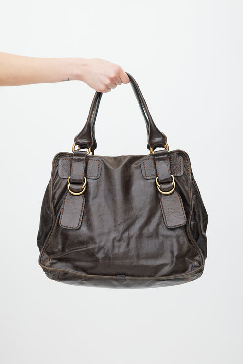 Chloé Brown & Gold Leather Bay Bag