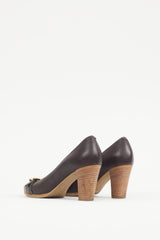 Chloé Brown & Gold Leather Pump