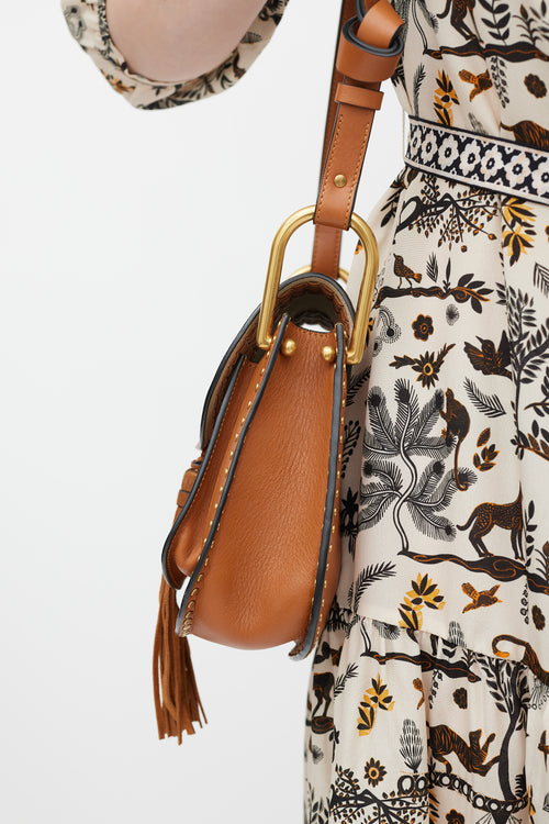 Chloé Brown Leather Tassel Hudson Bag