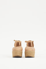 Chloé Brown Leather Espadrille Wedge