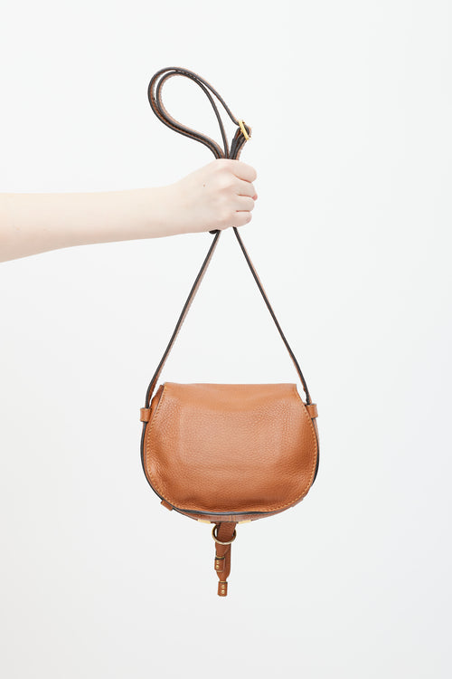 Chloé Brown Leather Mini Marcie Crossbody Bag