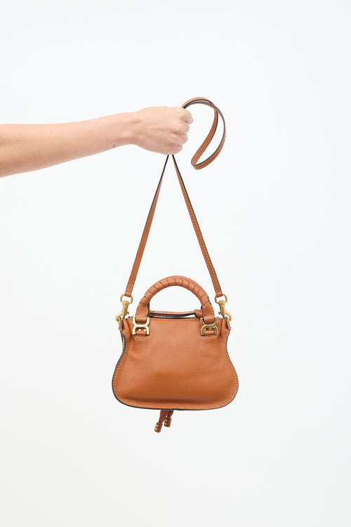 Chloé Brown Leather Mini Marcie Double Carry Bag