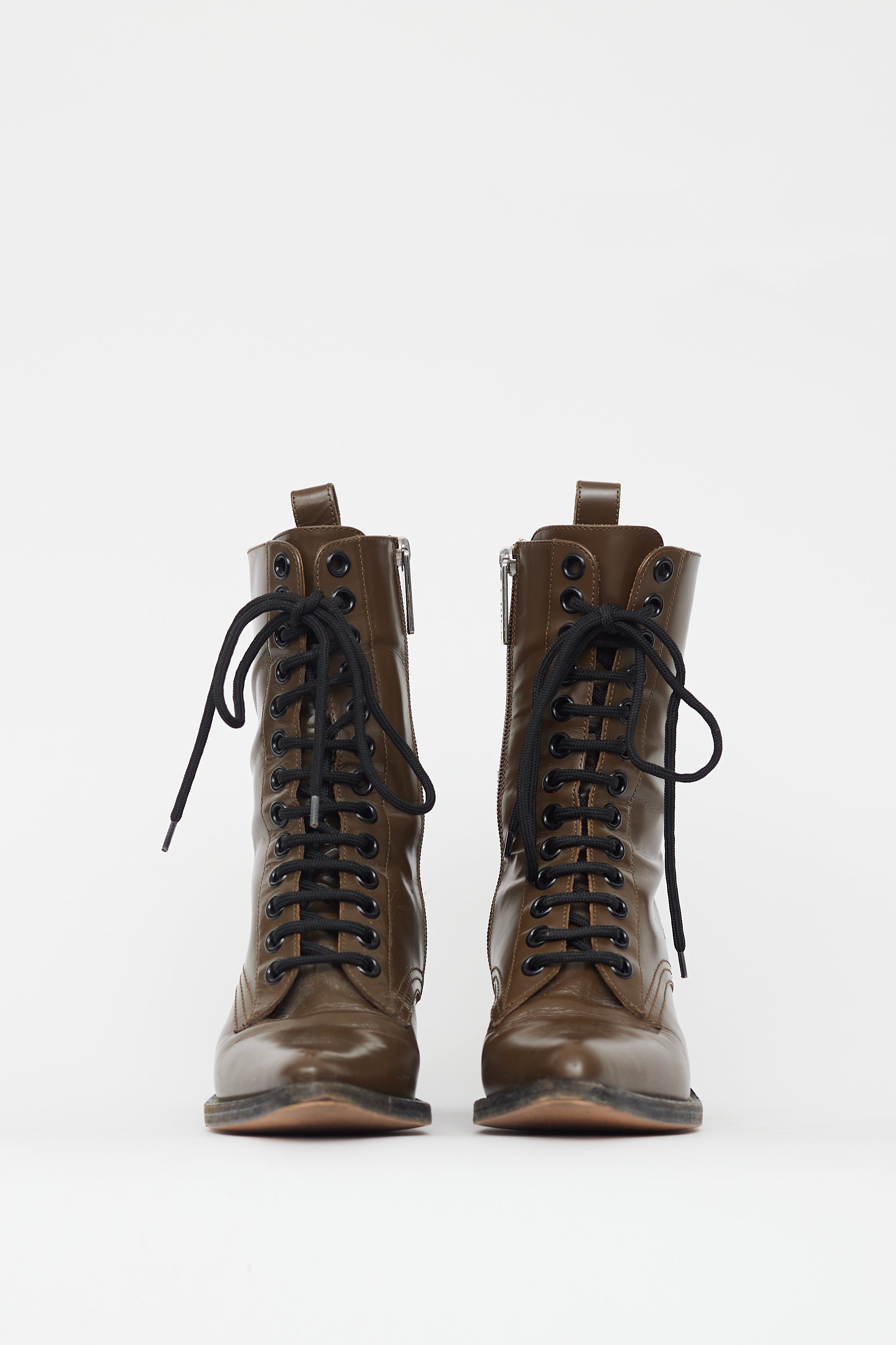 Chloé // Brown Leather Pointed Toe Lace Boot – VSP Consignment