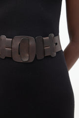 Chloé Brown Leather Woven Belt
