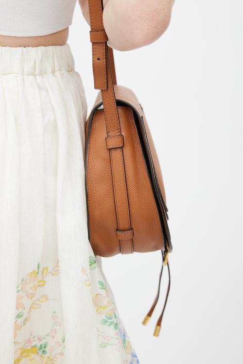 Chloé Brown Leather Marcie Shoulder Bag