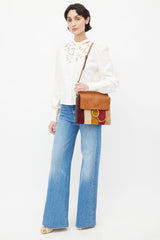 Chloé Multicolour Leather & Suede Patchwork Faye Crossbody Bag