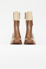 Chloé Brown Rubber & Canvas Betty Boot