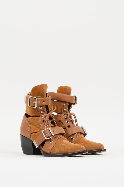 Chloé Brown Suede & Leather Rylee Boot