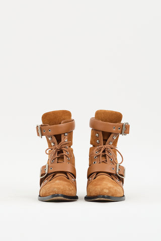Chloé Brown Suede & Leather Rylee Boot