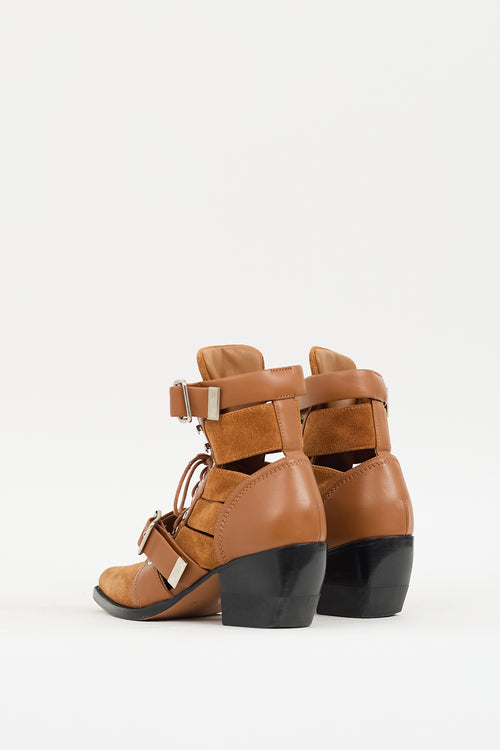 Chloé Brown Suede & Leather Rylee Boot