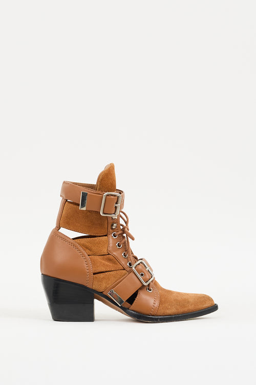 Chloé Brown Suede & Leather Rylee Boot