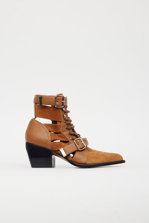 Chloé Brown Suede & Leather Rylee Boot