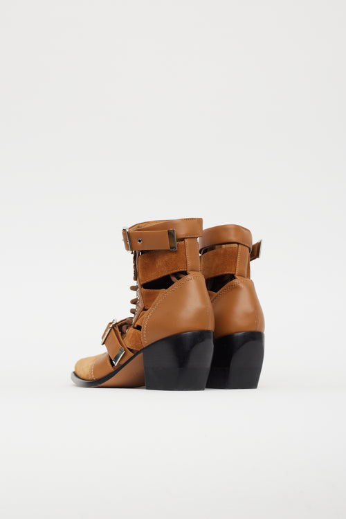 Chloé Brown Suede & Leather Rylee Boot