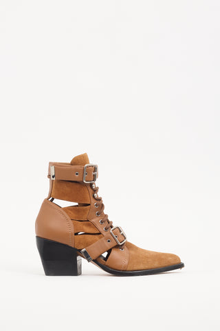 Chloé Brown Suede & Leather Rylee Boot