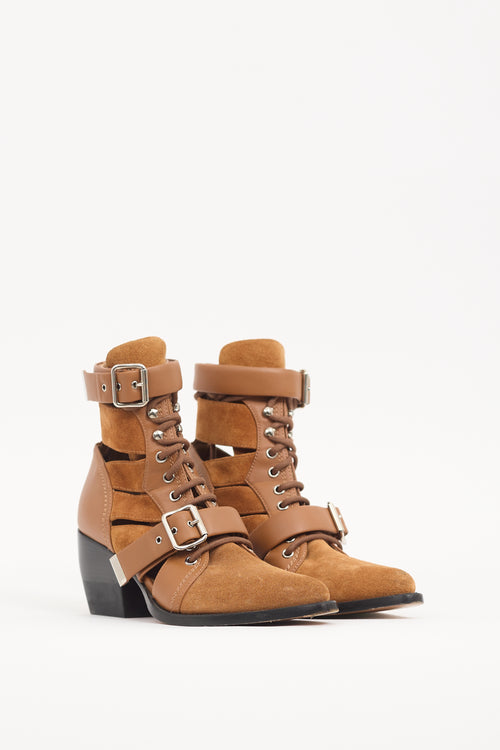 Chloé Brown Suede & Leather Rylee Boot