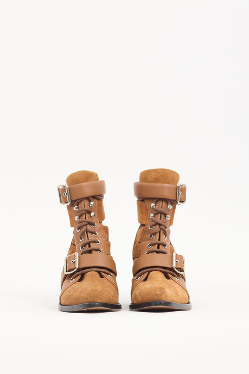 Chloé Brown Suede & Leather Rylee Boot