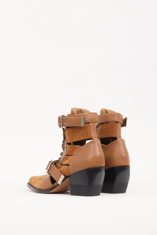 Chloé Brown Suede & Leather Rylee Boot