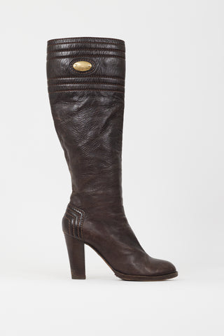 Chloé Brown Leather Knee High Riding Boot