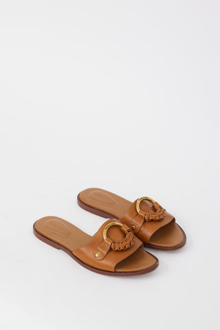 See by Chloé Brown Leather Hana Slide