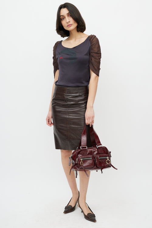 Chloé Burgundy Patent Leather Bag