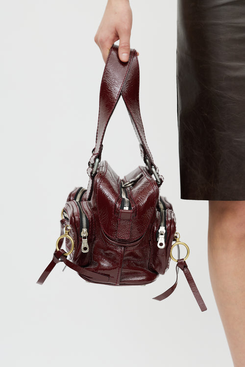 Chloé Burgundy Patent Leather Bag