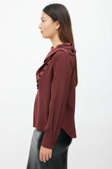 Chloe Burgundy Silk Cowl Top