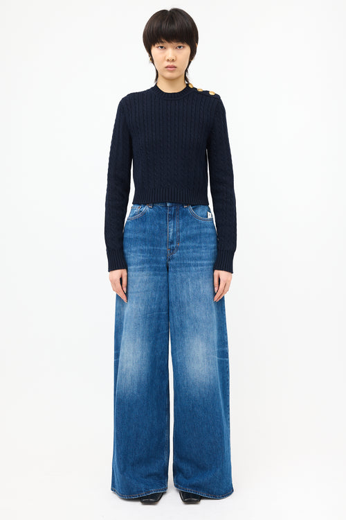 Chloé Cable Knit Cropped Sweater