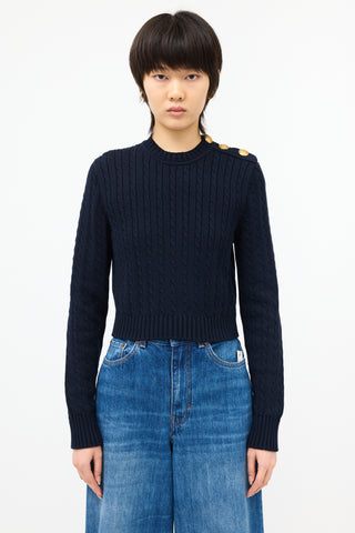 Chloé Cable Knit Cropped Sweater