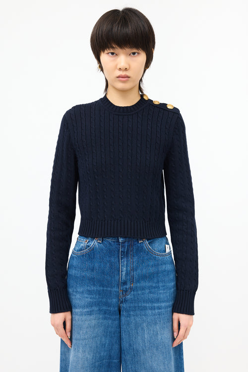 Chloé Cable Knit Cropped Sweater