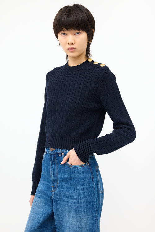 Chloé Cable Knit Cropped Sweater