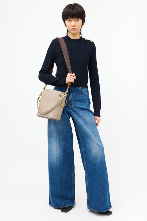 Chloé Cable Knit Cropped Sweater