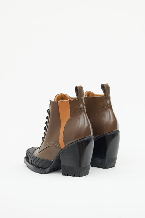Chloé Cacao Brown Lace Up Ankle Boots