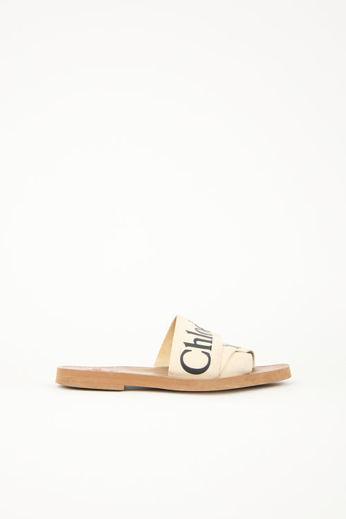 Chloé Canvas Woody Logo Slide