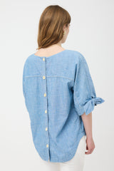Chloé Chambray Patch Pocket Blouse