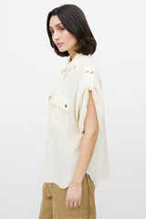 Chloé Cream & Gold Button Shirt