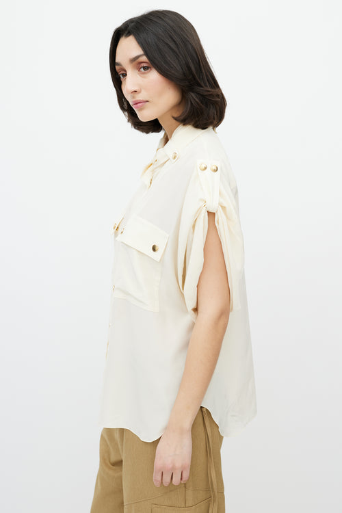 Chloé Cream & Gold Button Shirt