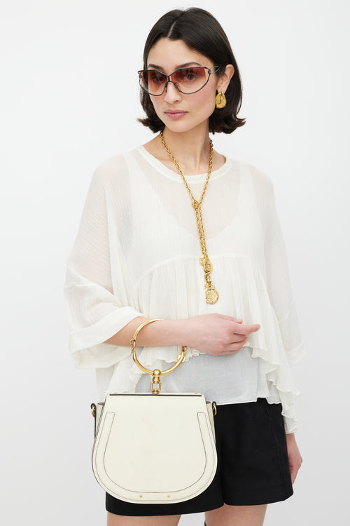 Chloé Cream & Gold Leather Nile Bag